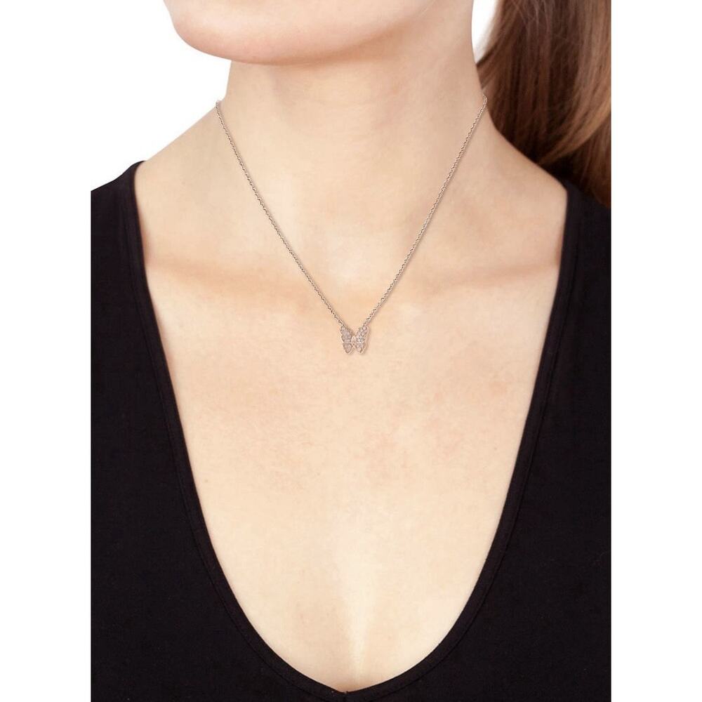 NEW! Effy Gold Plated Silver Butterfly Necklace W Diamonds / A Great Gift ! - Picture 2 of 2